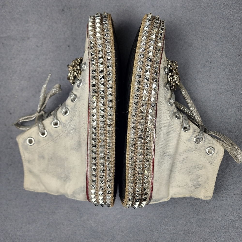 Nan-Ku Shoes Free People White Cruise Studded Hi Top Sneakers Size 36 - Picture 6 of 10